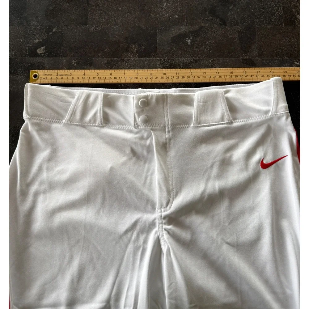 Nike Baseball Softball Knicker Pants White Red Stripe Dri-FIT Mens XL  Athletic